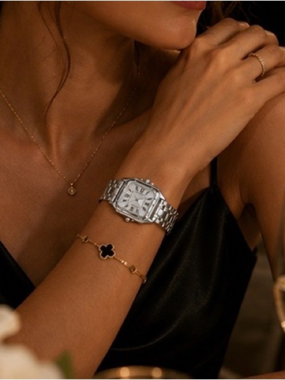 Elegant Silver Women's Bracelet Watch - Silver